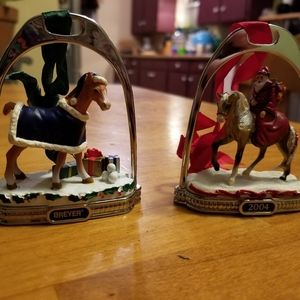 Two Breyer stirrup ornaments